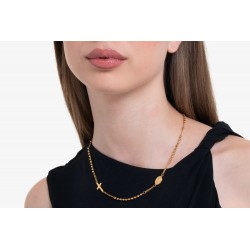 Collana Donna Luca Barra CK2154 Del Rosario In Acciaio Dorato