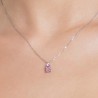 Collana Donna Luca Barra CK2157 In Acciaio Con Zircone Rosa