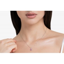 Collana Donna Luca Barra CK2157 In Acciaio Con Zircone Rosa
