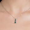 Collana Donna Luca Barra CK2164 In Acciaio Con Zirconi Verdi