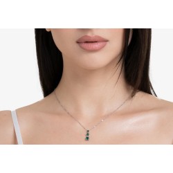 Collana Donna Luca Barra CK2164 In Acciaio Con Zirconi Verdi