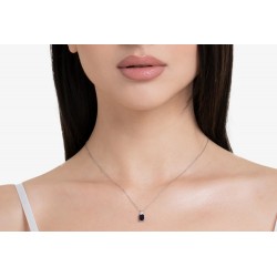 Collana Donna Luca Barra CK2160 In Acciaio Con Zircone Blu