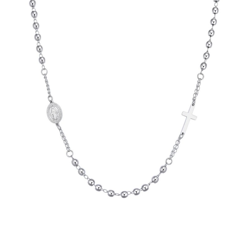 Collana Uomo Luca Barra CL345 In Acciaio Del Rosario