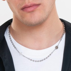 Collana Uomo Luca Barra CL345 In Acciaio Del Rosario