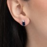 Orecchini Donna Luca Barra OK1477 In Acciaio Con Zircone Blu Rettangolare