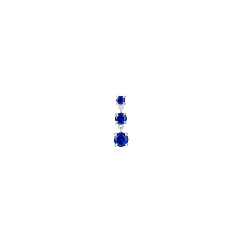 Mono Orecchino Donna Luca Barra OK1487 In Acciaio Con Zirconi Blu