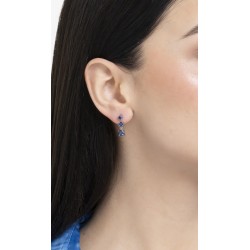 Mono Orecchino Donna Luca Barra OK1487 In Acciaio Con Zirconi Blu