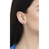 Mono Orecchino Donna Luca Barra OK1487 In Acciaio Con Zirconi Blu