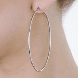 Orecchini Donna Luca Barra OK951 A Cerchio In Acciaio Diametro 6,5 Cm