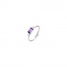 Anello Donna Luca Barra ANK606 In Acciaio Con Zircone Viola Rettangolare