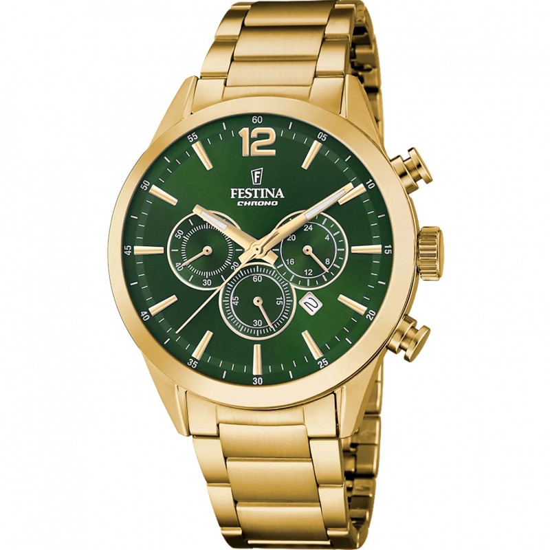 Orologio Uomo Cronografo Festina F20633/5 Con Cassa E Cinturino Dorati