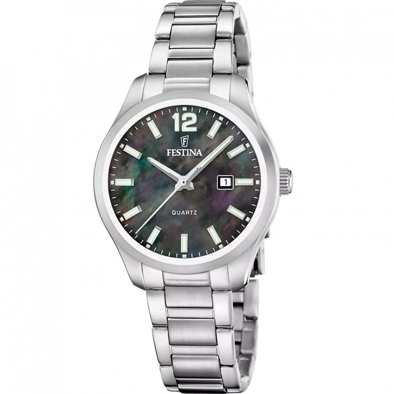 Orologio Donna Festina F20737/7 Con Quadrante Nero Effetto Madreperla