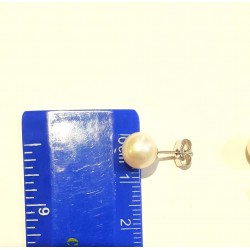 Orecchini Donna MIKIKO M.GTR70 B-L In Perle 7-7,5 mm Con Chiusura In Oro Bianco