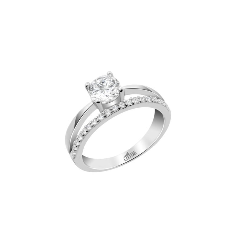 Anello Donna Lotus Silver LP3741-3/118 In Argento Tipo Solitario Con Zirconi