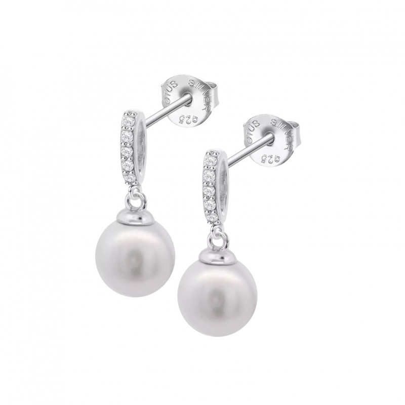 Orecchini Donna Lotus Silver LP3478-4/1 In Argento Pendenti Con Perla Bianca
