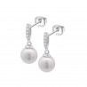 Orecchini Donna Lotus Silver LP3478-4/1 In Argento Pendenti Con Perla Bianca