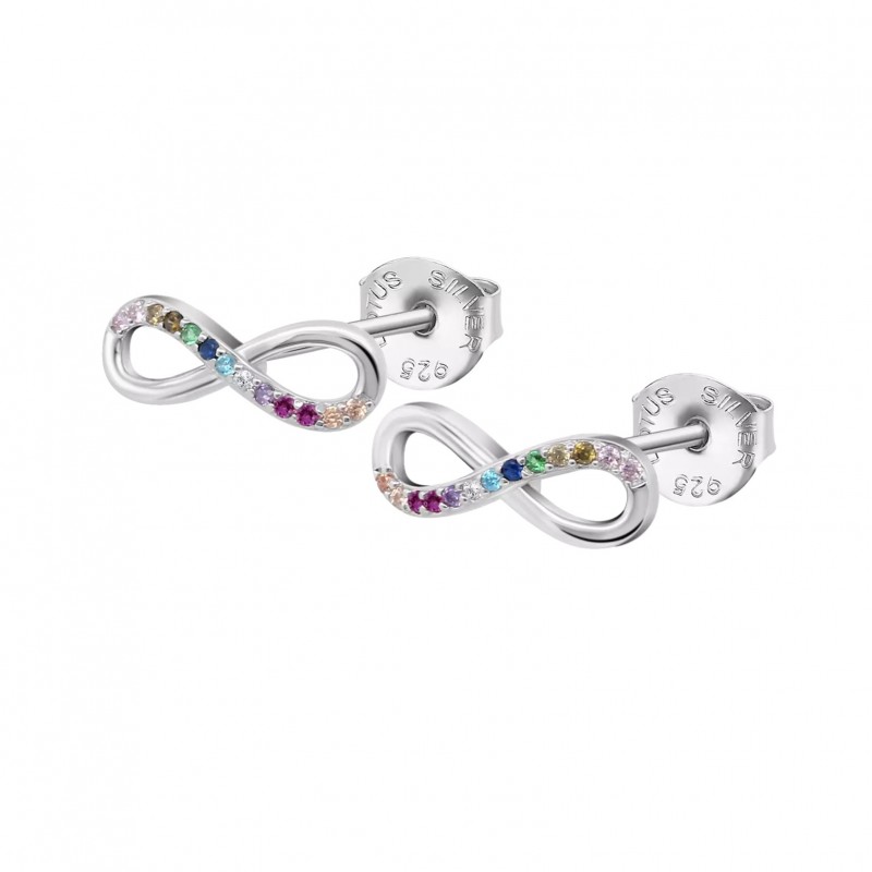 Orecchini Donna Lotus Silver LP1872-4/4 Forma Infinito Con Zirconi Multicolore