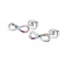 Orecchini Donna Lotus Silver LP1872-4/4 Forma Infinito Con Zirconi Multicolore