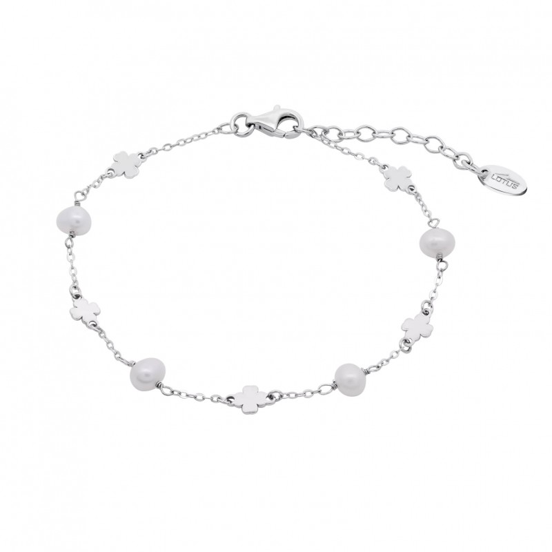 Bracciale Donna Lotus Silver LP3856-2/1 In Argento Con Perle E Quadrifogli