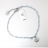 Cavigliera Donna Luca Barra CV158 In Acciaio Con Smalto Turchese E Quadrifoglio