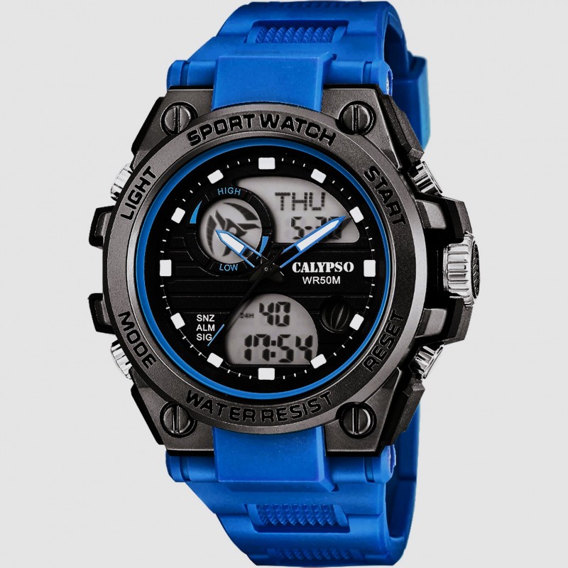 Orologio Uomo Calypso K5875/1 Analogico E Digitale Con Cinturino Blu