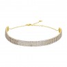 Collana Donna Choker Tennis Luca Barra CK2184 In Acciaio Dorato Con Zirconi