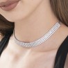 Collana Donna Choker Tennis Luca Barra CK2184 In Acciaio Dorato Con Zirconi