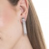 Orecchini Tennis Donna Luca Barra OK1542 In Acciaio Con Zirconi A Tre File