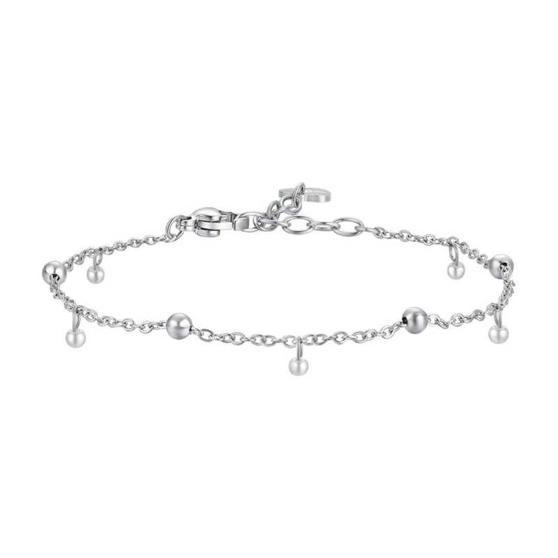 Bracciale Donna Luca Barra BK2848 In Acciaio Con Perline Bianche