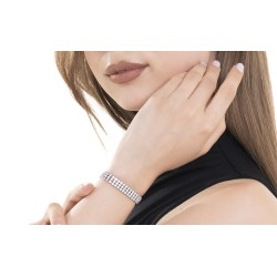 Bracciale Donna Tennis Luca Barra BK2846 In Acciaio Con Zirconi A Tre File