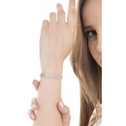 Bracciale Tennis Donna Luca Barra BK2846 In Acciaio Dorato Con Zirconi A Tre File