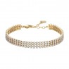 Bracciale Tennis Donna Luca Barra BK2845 In Acciaio Dorato Con Zirconi A Tre File