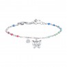 Bracciale Donna Luca Barra BK2835 In Acciaio Con Smalto Multicolore E Farfalla