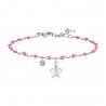 Bracciale Donna Luca Barra BK2833 In Acciaio Con Smalto Fucsia E Stella