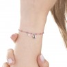 Bracciale Donna Luca Barra BK2833 In Acciaio Con Smalto Fucsia E Stella