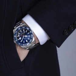 Orologio Uomo Jaguar J1011/2 Solo Tempo Con Quadrante Blu Sfumato A Nero