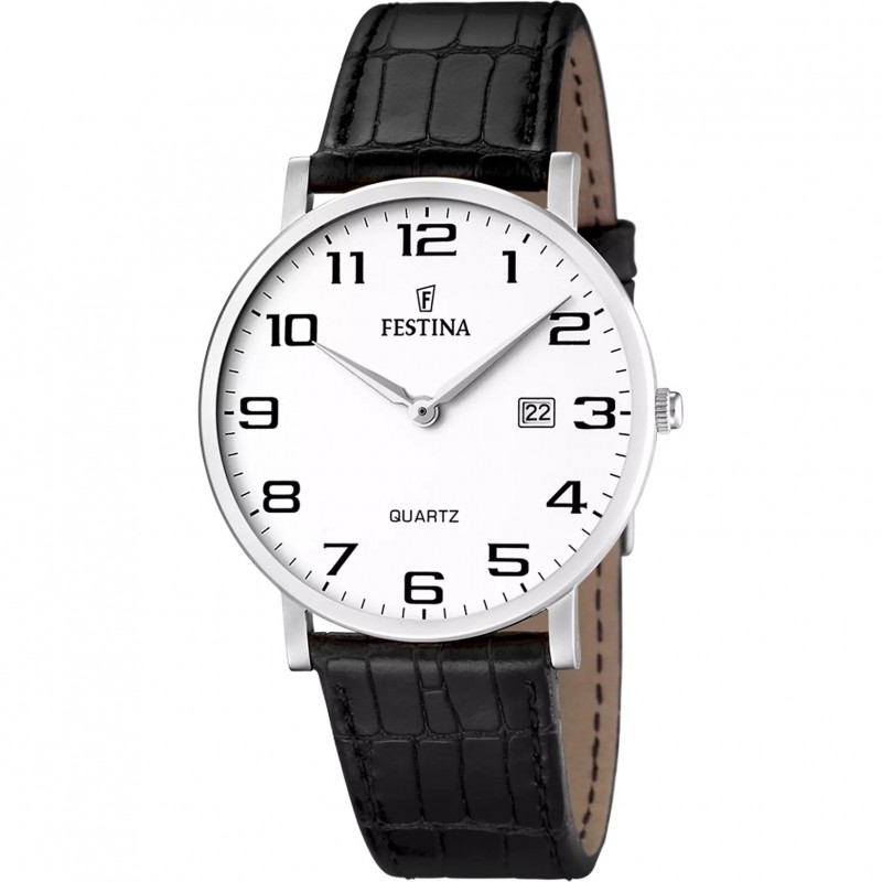 Orologio Uomo Festina F16476/1 Classico Con Cinturino In Pelle Nera