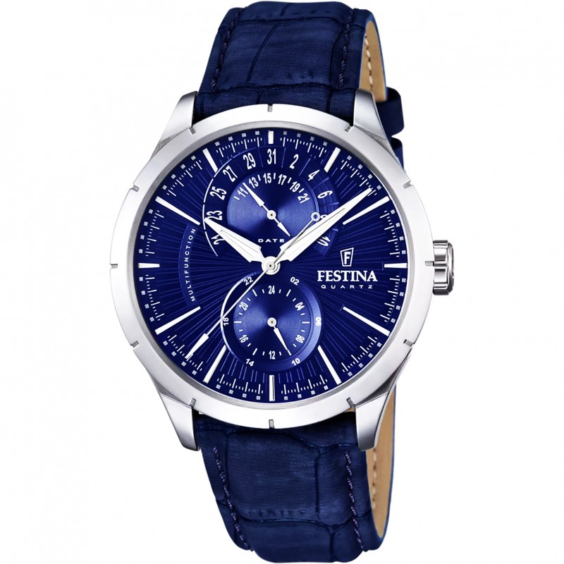 Orologio Uomo Multifunzioni Festina F16573/7 Con Quadrante E Cinturino Blu