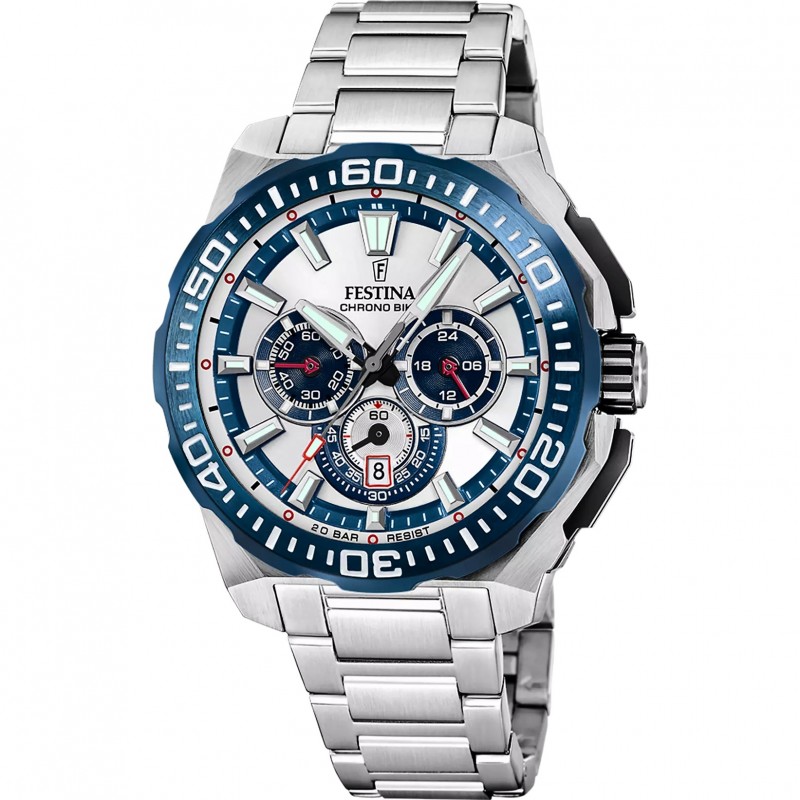Orologio Uomo Festina Crhono Bike F20724/1 Con Quadrante Bicolore E Ghiera Blu