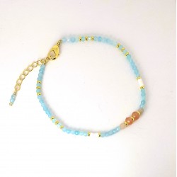 Completo Donna Collana Bracciale Sovrani J10566 In Bronzo Dorato Con Cristalli Verde Acqua