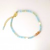 Completo Donna Collana Bracciale Sovrani J10566 In Bronzo Dorato Con Cristalli Verde Acqua