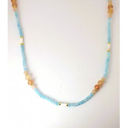 Completo Donna Collana Bracciale Sovrani J10566 In Bronzo Dorato Con Cristalli Verde Acqua