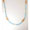 Completo Donna Collana Bracciale Sovrani J10566 In Bronzo Dorato Con Cristalli Verde Acqua