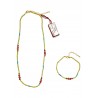 Completo Donna Collana Bracciale Sovrani K2808 DB In Bronzo Dorato Con Cristalli Verdi