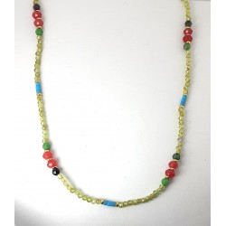 Completo Donna Collana Bracciale Sovrani K2808 DB In Bronzo Dorato Con Cristalli Verdi