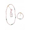 Completo Collana Bracciale Sovrani J10562 In Bronzo Dorato Con Cristalli Multicolore