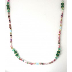 Completo Collana Bracciale Sovrani J10562 In Bronzo Dorato Con Cristalli Multicolore