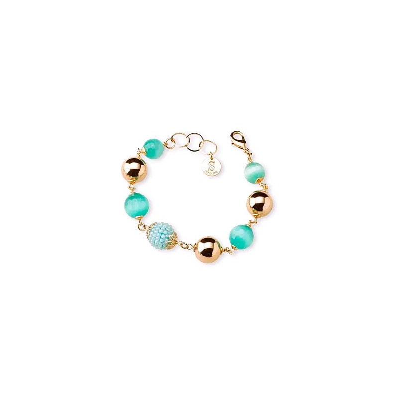 Bracciale Donna Sovrani J6138 In Bronzo Rosé Con Cristalli Verde Acqua