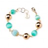 Bracciale Donna Sovrani J6138 In Bronzo Rosé Con Cristalli Verde Acqua