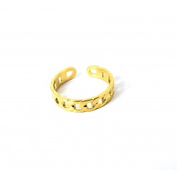 Anello Donna Luca barra ANK640 In Acciaio Dorato Tipo Catena